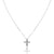 14K White gold cross necklace with diamonds