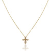 14K Yellow gold cross necklace with diamonds