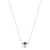 14K White gold evil eye protector necklace with diamonds and blue sapphire