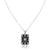 14K White gold locket necklace with black onyx and diamonds