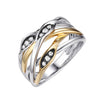 14K Two Tone Gold Fashion Ring with Diamonds