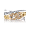 14K Two Tone Chain Link Ring with Diamonds
