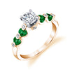 14K Yellow Gold Engagement Ring With Diamonds And Emeralds