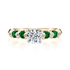 14K Yellow Gold Engagement Ring With Diamonds And Emeralds