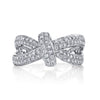 14K White Gold Fashion Love Knot Diamond Ring