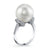 18K White Gold Diamond And Natural Pearl Ring