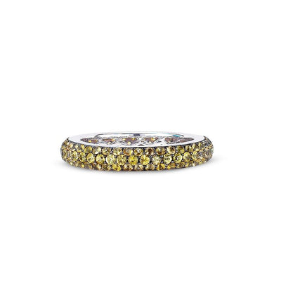 18K White Gold Eternity Band With Yellow Sapphires