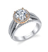 18K Two Tone Diamond Engagement Ring