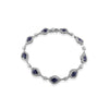 18K White gold bracelet with diamonds and blue sapphire
