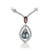 18K White Gold Necklace With Diamonds Tourmaline And Natural Pearl