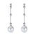 18K White Gold Diamond Dangle Earrings With White Pearl