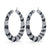 18K White Gold Black And White Diamond Hoop Earrings