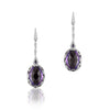 18K White gold drop earrings with diamonds and amethyst