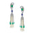18K White Gold Seed Pearl Emerald Tanzanite And Diamond Earrings