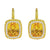 18K YELLOW GOLD EARRINGS WITH DIAMONDS SAPPHIRE AND CITRINE