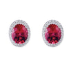 18K White Gold Earrings With Diamonds And Pink Tourmaline