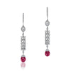 18K White gold drop earrings with diamonds and tourmaline