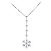 18K White Gold Flower Necklace With Diamonds
