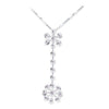 18K White Gold Flower Necklace With Diamonds