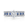 18K White Gold Diamond And Sapphire Engagement Ring
