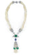 18K Sead Pearl Necklace With Emeralds Diamonds And Tanzanite