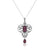 18K White gold necklace with diamonds and pink tourmaline