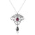 18K White gold necklace with diamonds tourmaline and pearl