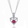 18K Diamond And Ruby Heart Necklace