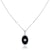 18K White gold oval onyx pendant necklace with diamonds