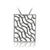 18K White Gold Square Necklace With Diamonds