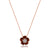 18K Rose gold flower pendant necklace with pink tourmaline and diamonds