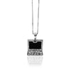 18K White gold locket necklace with black onyx and diamonds