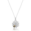 18K Two Tone Honeycomb Necklace With Diamonds And Black Agate