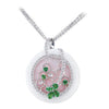 18K Two Tone Diamond Necklace With Tsavorite Rose Quartz And White Agate