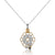 18K Two tone double chain honeycomb diamond necklace with black agate