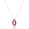 18K White gold necklace with diamonds and ruby