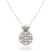 18K Two tone diamond honeycomb necklace