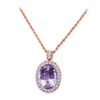 18K Rose Gold Pendant Necklace With Diamonds Sapphires And Amethyst