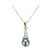 18K Two Tone Diamond Pendant Necklace With Dangle Pearl