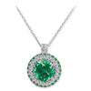 18K White Gold Pendant Necklace With Diamonds Tsavorite And Amethyst