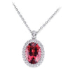 18K White Gold Pendant Necklace With Diamonds And Tourmaline
