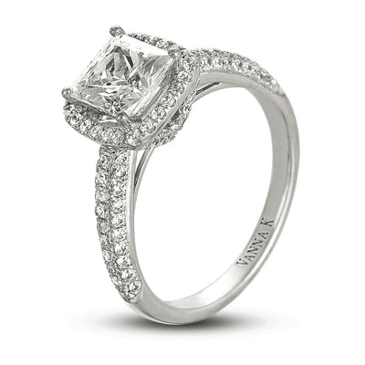 18K White Gold Diamond Engagement Ring