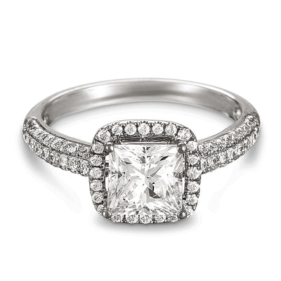 18K White Gold Diamond Engagement Ring