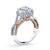 18K Rose And White Gold Pave Twist Engagement Ring