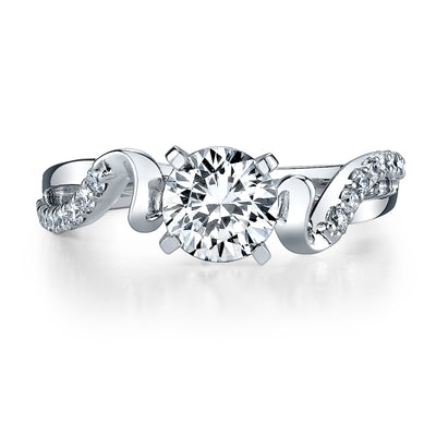 18K White Gold Diamond Engagement Ring