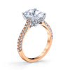 18K Rose Gold Pave Oval Engagement Ring