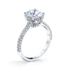 18K White Gold Pave Oval Engagement Ring