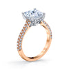 18K Rose Gold Pave Princess Engagement Ring