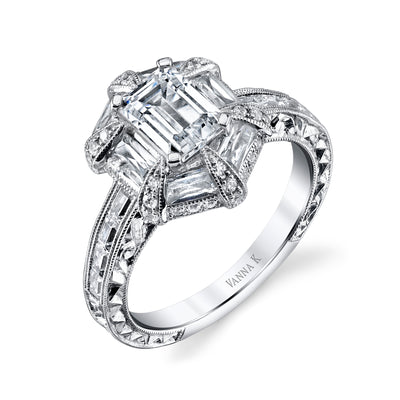 18K White Gold Diamond Engagement Ring