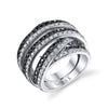 18K White Gold Black And White Diamond Fashion Ring